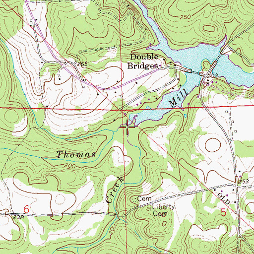Topographic Map of Liberty Creek, AL