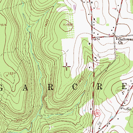 Topographic Map of Borough of Sugarcreek, PA