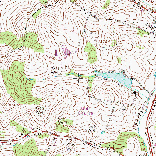 Topographic Map of Borough of Green Hills, PA