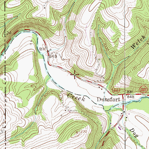 Topographic Map of Borough of West Alexander (historical), PA