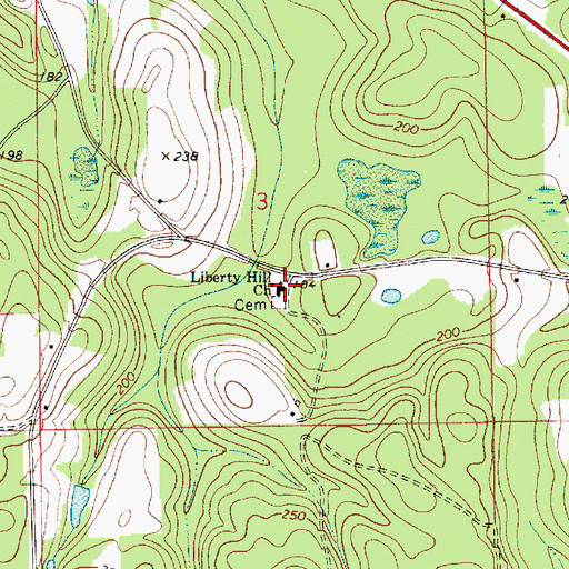 Topographic Map of Liberty Hill Church, AL