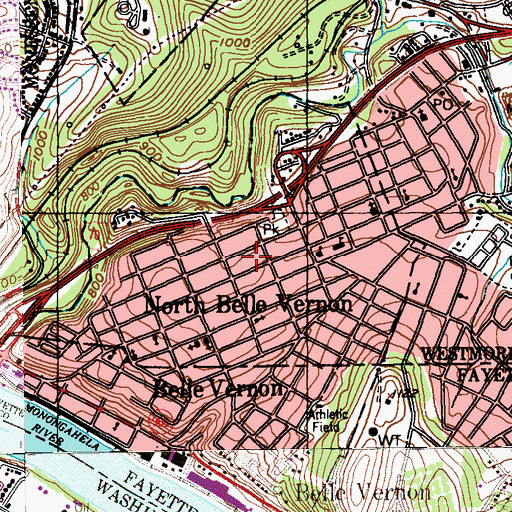 Topographic Map of Borough of North Belle Vernon, PA