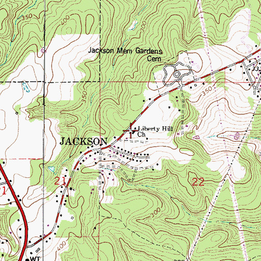 Topographic Map of Liberty Hill Church, AL