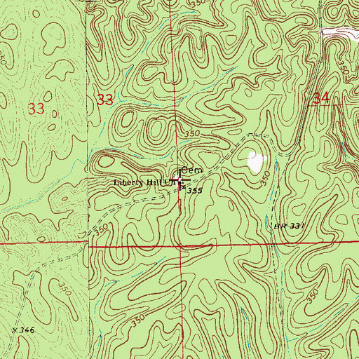 Topographic Map of Liberty Hill Church, AL