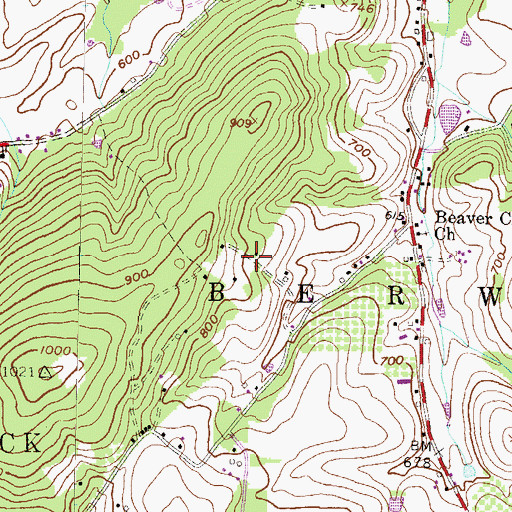 Topographic Map of Township of Berwick, PA