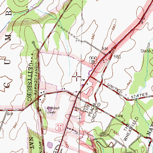 Topographic Map of Township of Cumberland, PA