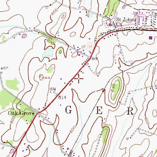 Topographic Map of Township of Germany, PA