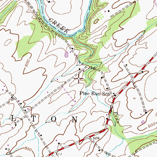 Topographic Map of Township of Hamilton, PA