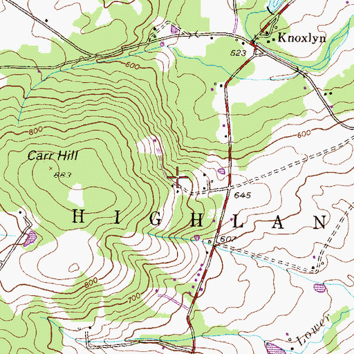 Topographic Map of Township of Highland, PA