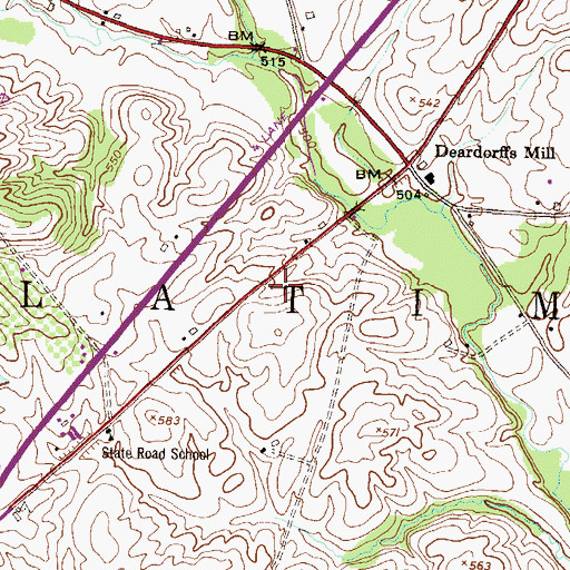 Topographic Map of Township of Latimore, PA