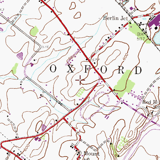 Topographic Map of Township of Oxford, PA