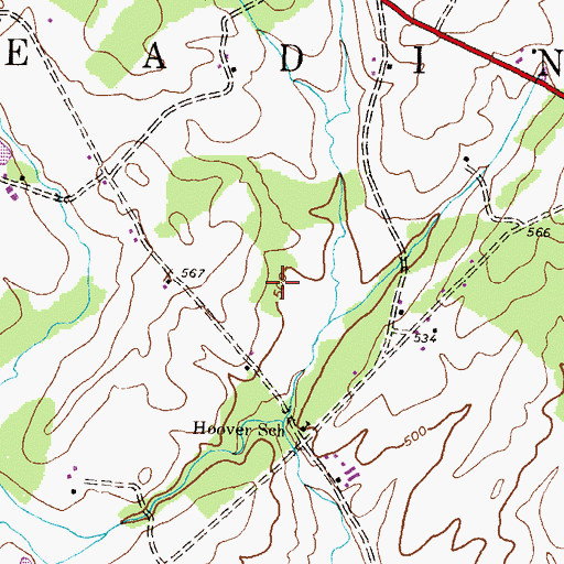 Topographic Map of Township of Reading, PA