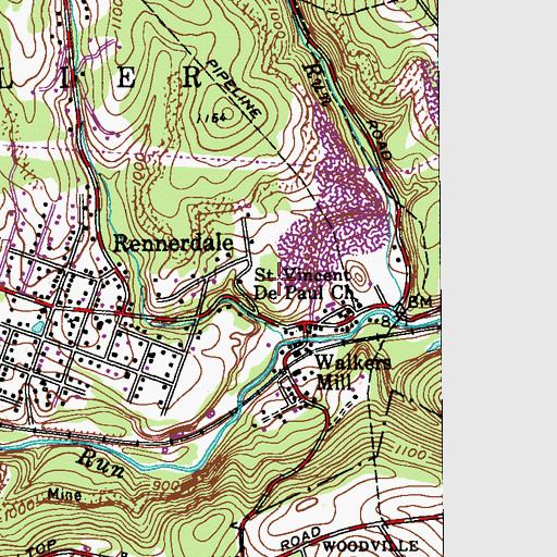Topographic Map of Township of Collier, PA