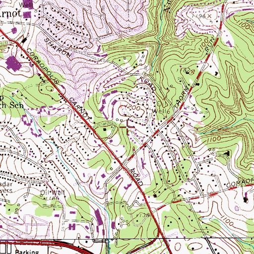 Topographic Map of Township of Moon, PA
