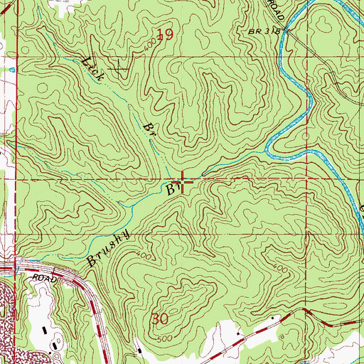 Topographic Map of Lick Branch, AL