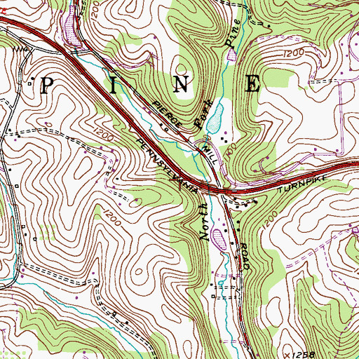 Topographic Map of Township of Pine, PA