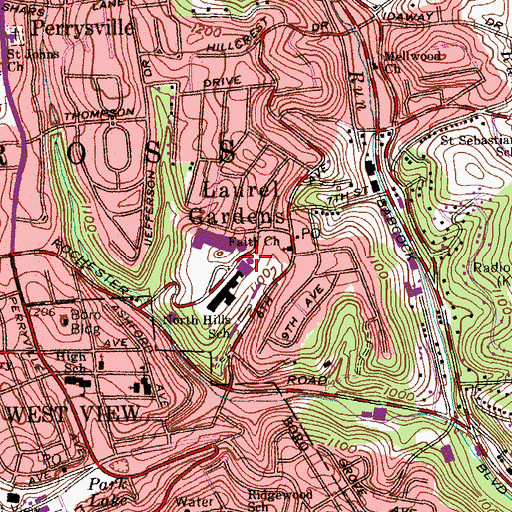 Topographic Map of Township of Ross, PA