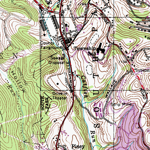 Topographic Map of Township of South Park, PA
