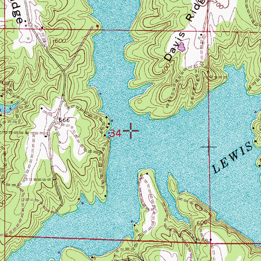Topographic Map of Lick Branch, AL