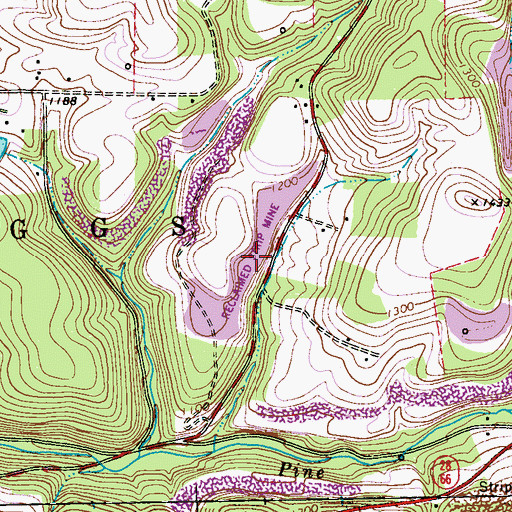 Topographic Map of Township of Boggs, PA