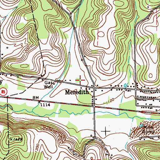 Topographic Map of Township of Cowanshannock, PA