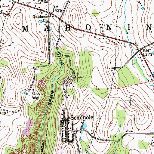Topographic Map of Township of Mahoning, PA