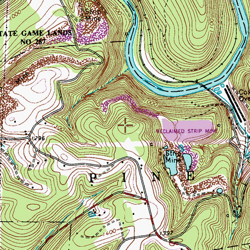 Topographic Map of Township of Pine, PA