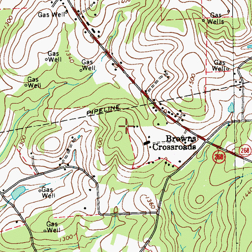 Topographic Map of Township of Sugarcreek, PA