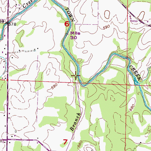 Topographic Map of Lick Branch, AL