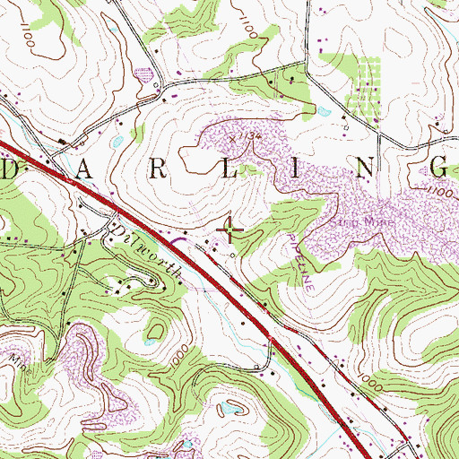 Topographic Map of Township of Darlington, PA