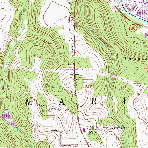 Topographic Map of Township of Marion, PA