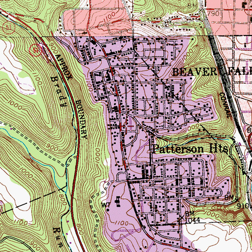 Topographic Map of Township of Patterson, PA