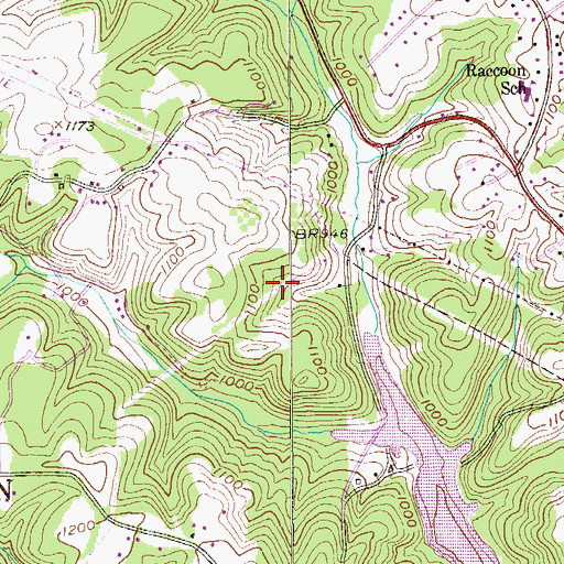 Topographic Map of Township of Raccoon, PA