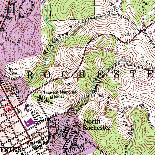 Topographic Map of Township of Rochester, PA
