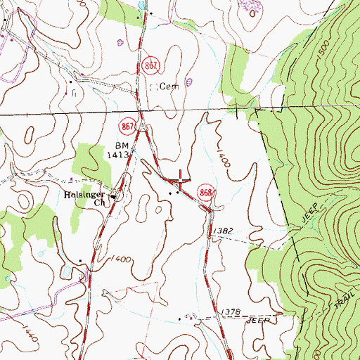 Topographic Map of Township of Bloomfield, PA