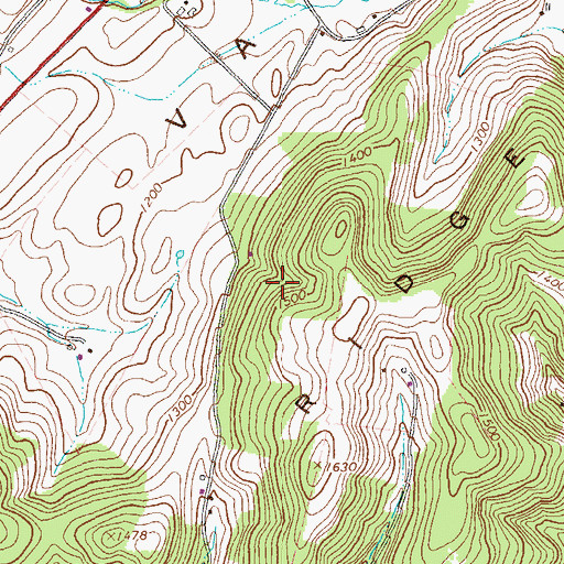 Topographic Map of Township of Cumberland Valley, PA