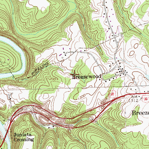 Topographic Map of Township of East Providence, PA