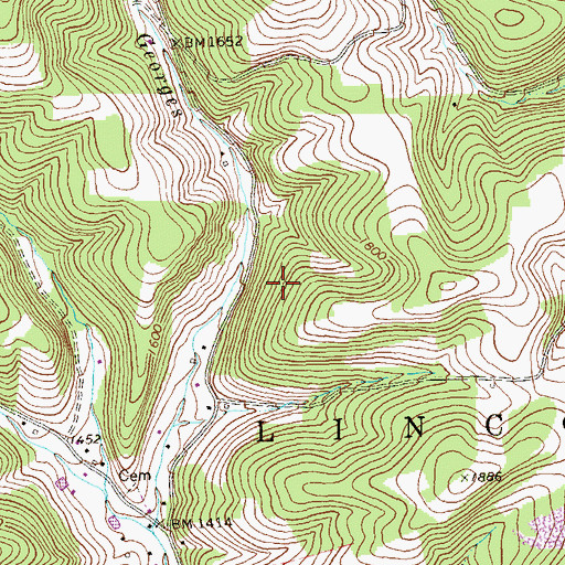 Topographic Map of Township of Lincoln, PA