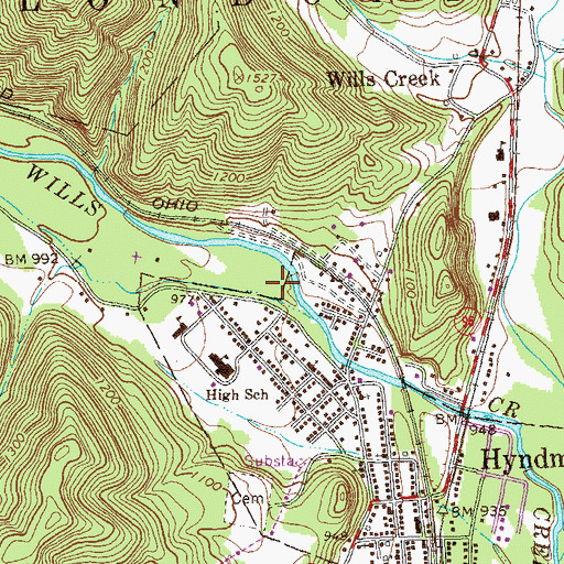 Topographic Map of Township of Londonderry, PA
