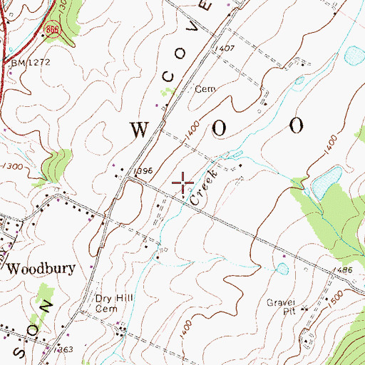Topographic Map of Township of Woodbury, PA