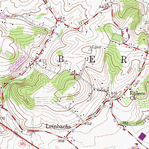 Topographic Map of Township of Bern, PA