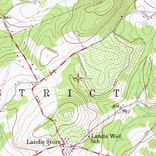 Topographic Map of Township of District, PA