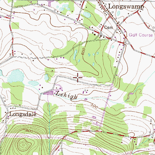 Topographic Map of Township of Longswamp, PA