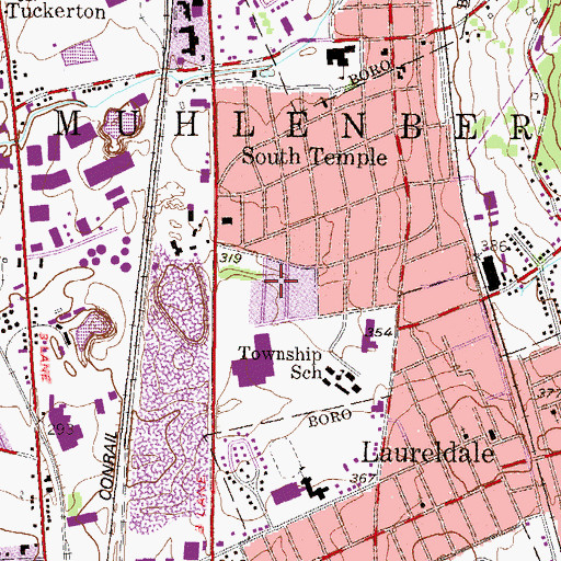 Topographic Map of Township of Muhlenberg, PA