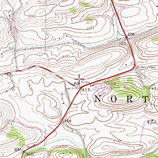 Topographic Map of Township of North Heidelberg, PA