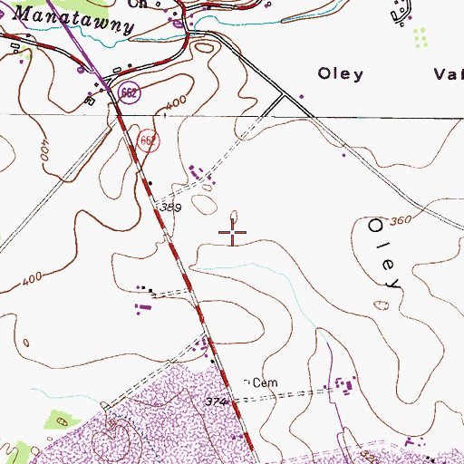Topographic Map of Township of Oley, PA