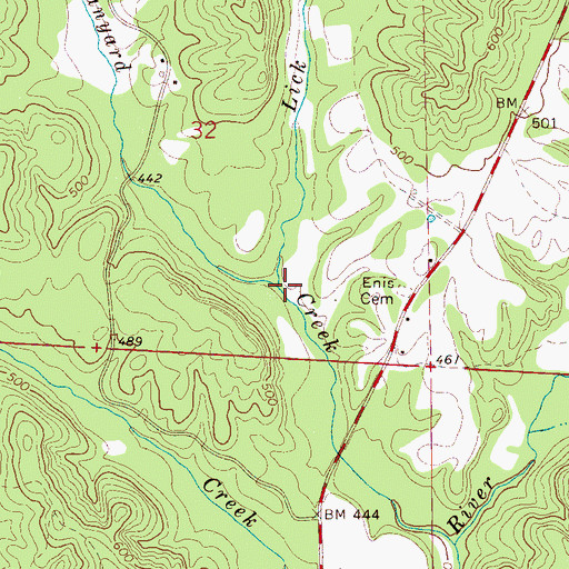 Topographic Map of Lick Creek, AL