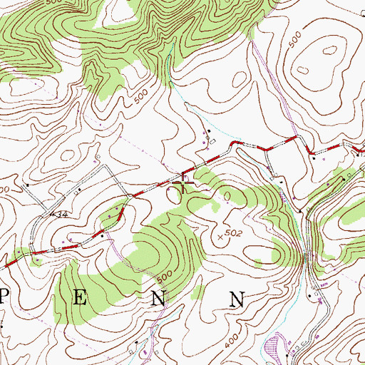 Topographic Map of Township of Penn, PA