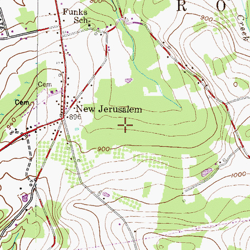 Topographic Map of Township of Rockland, PA