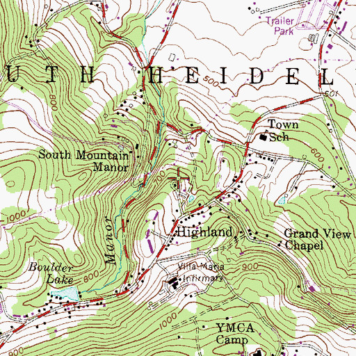 Topographic Map of Township of South Heidelberg, PA